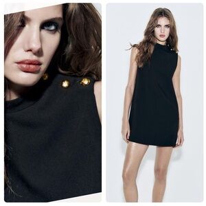ZARA Button Shoulder Mini Dress ZW Collection